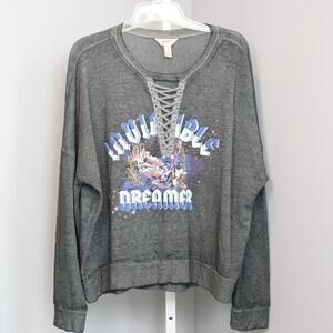 Arizona‎ Jean Co. Lace-Up Graphic Sweatshirt “Invincible Dreamer” Women’s XL